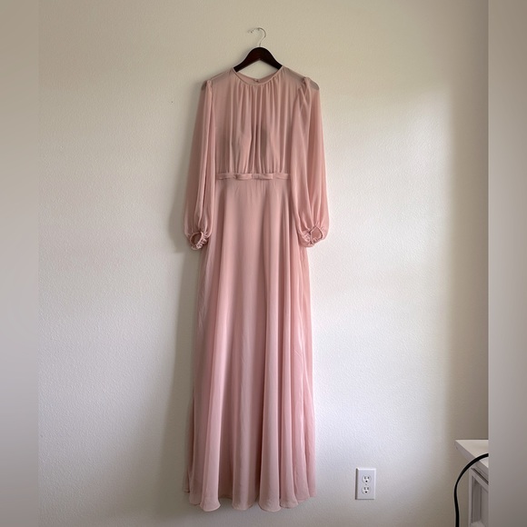 Dessy Collection Long Sleeve Evening Gown Item # 7083792 Toasted Sugar - Picture 4 of 8